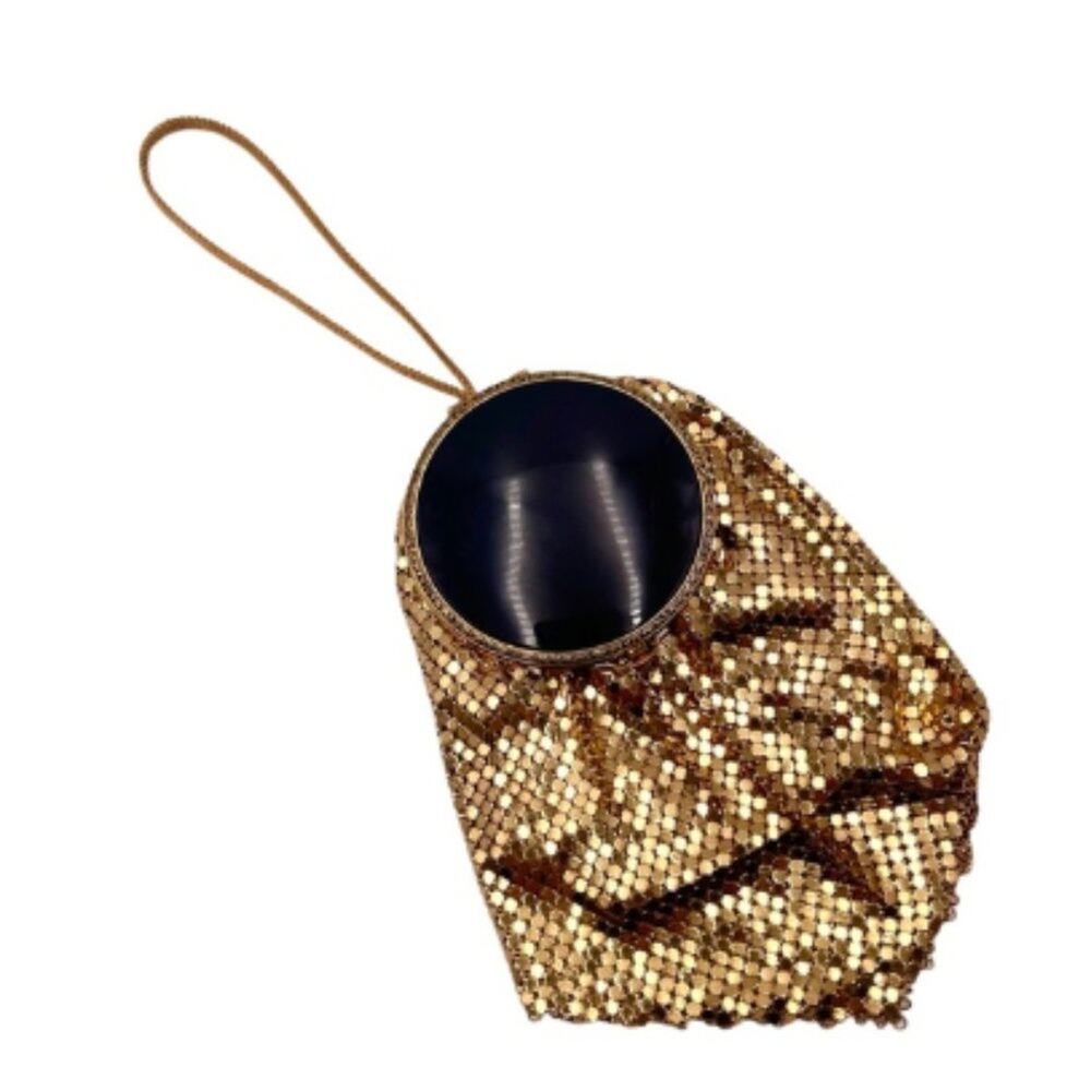 VINTAGE - 1920 Lipstick mini wristlet bag with mirror and compact powder holder